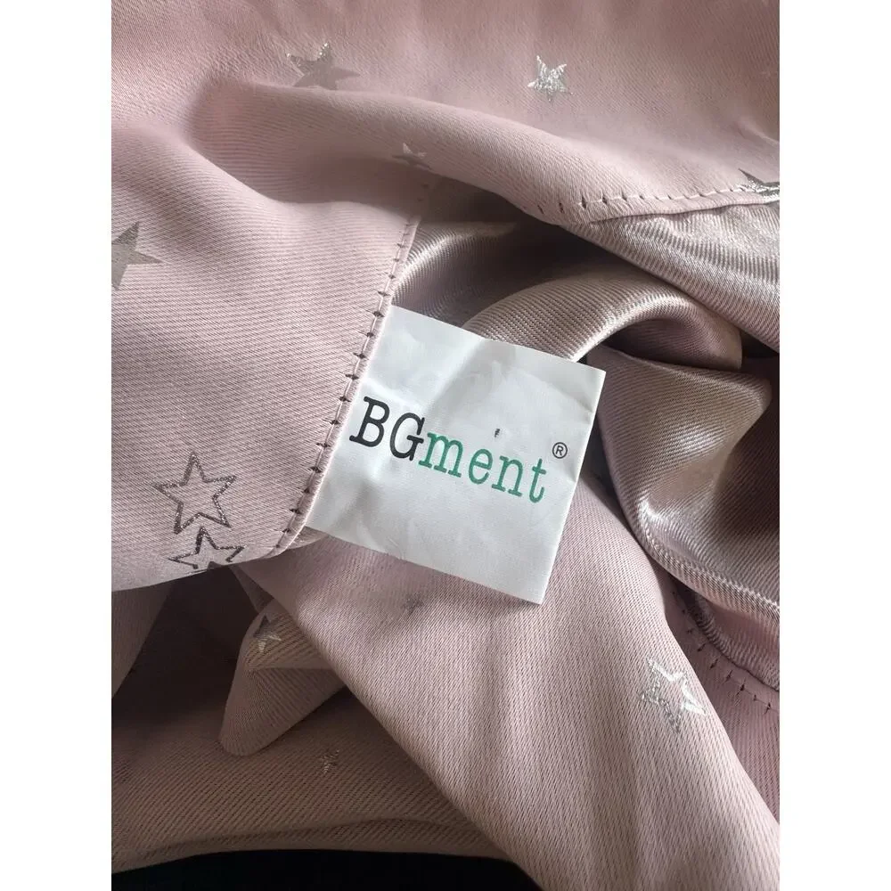 BGment Pink Silver Star Blackout Curtain Panels 51.5 x 84 Set of 2 Rod Pocket